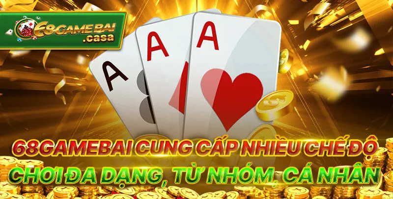 Bài Mậu binh 68gamebai – Trải nghiệm sân chơi đẳng cấp 2 68gamebai cung cấp nhiều chế độ chơi đa dạng, từ nhóm, cá nhân