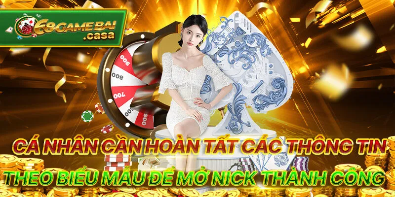 Đăng ký 68gamebai thực hiện ra sao và lưu ý để thành công 2 Cá nhân cần hoàn tất các thông tin theo biểu mẫu để mở nick thành công